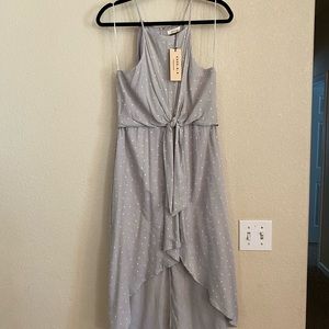 Medium light grey high-low dress NWT